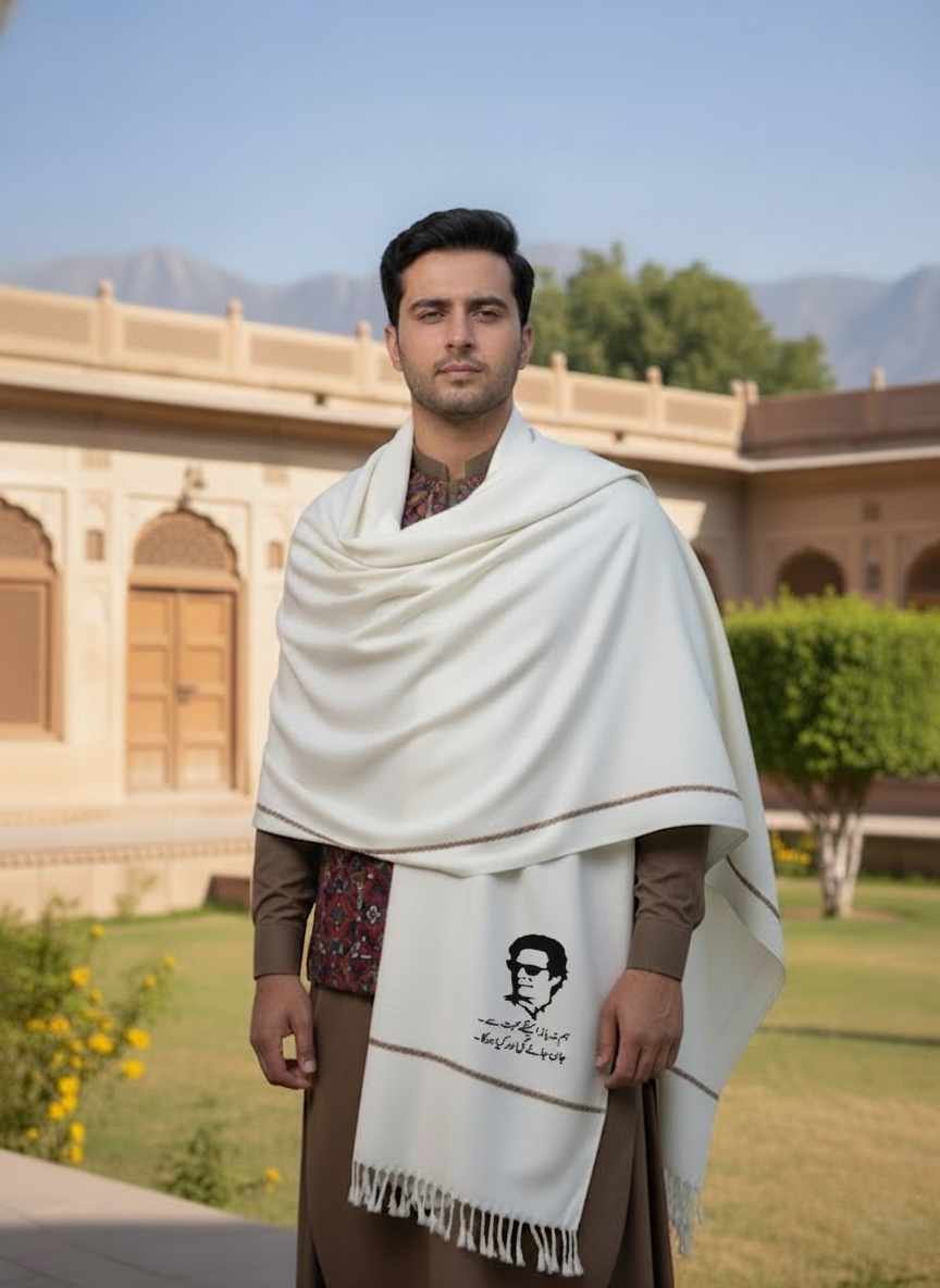 Imran Khan Logo Wool Shawls