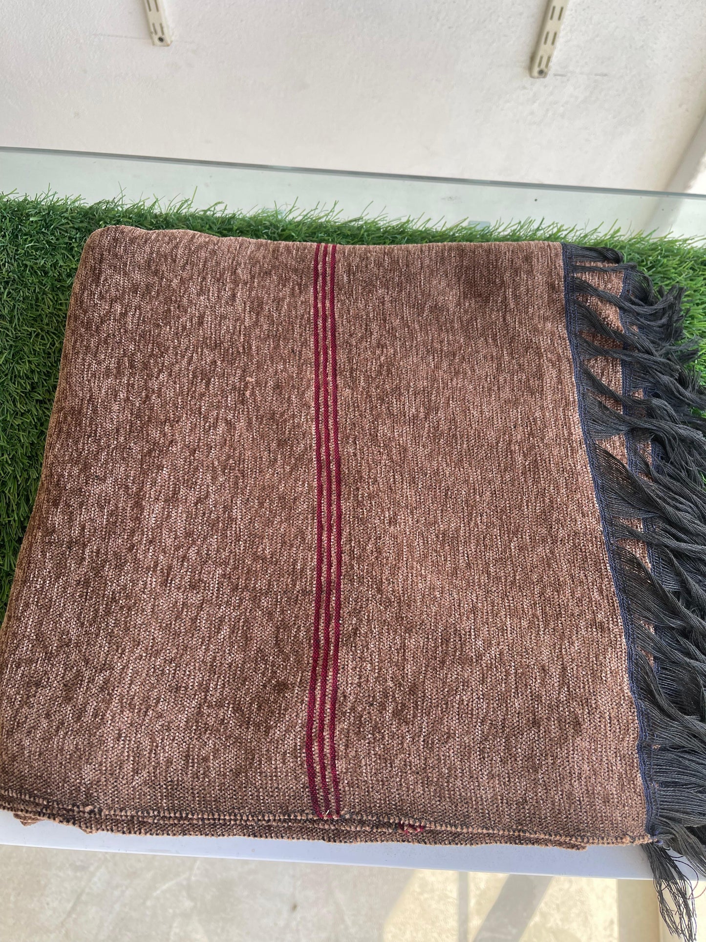 Velvet Shawls Simple Border Khaddi Made