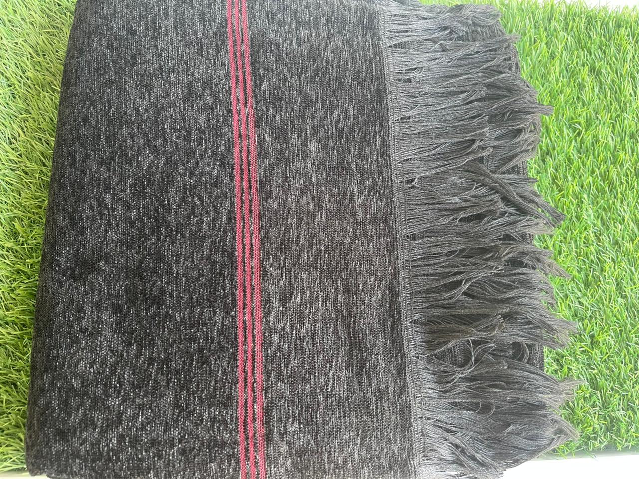 Velvet Shawls Simple Border Khaddi Made